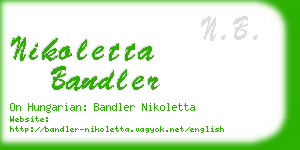 nikoletta bandler business card